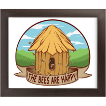 Load image into Gallery viewer, The Bees are Happy Walnut Frame Print